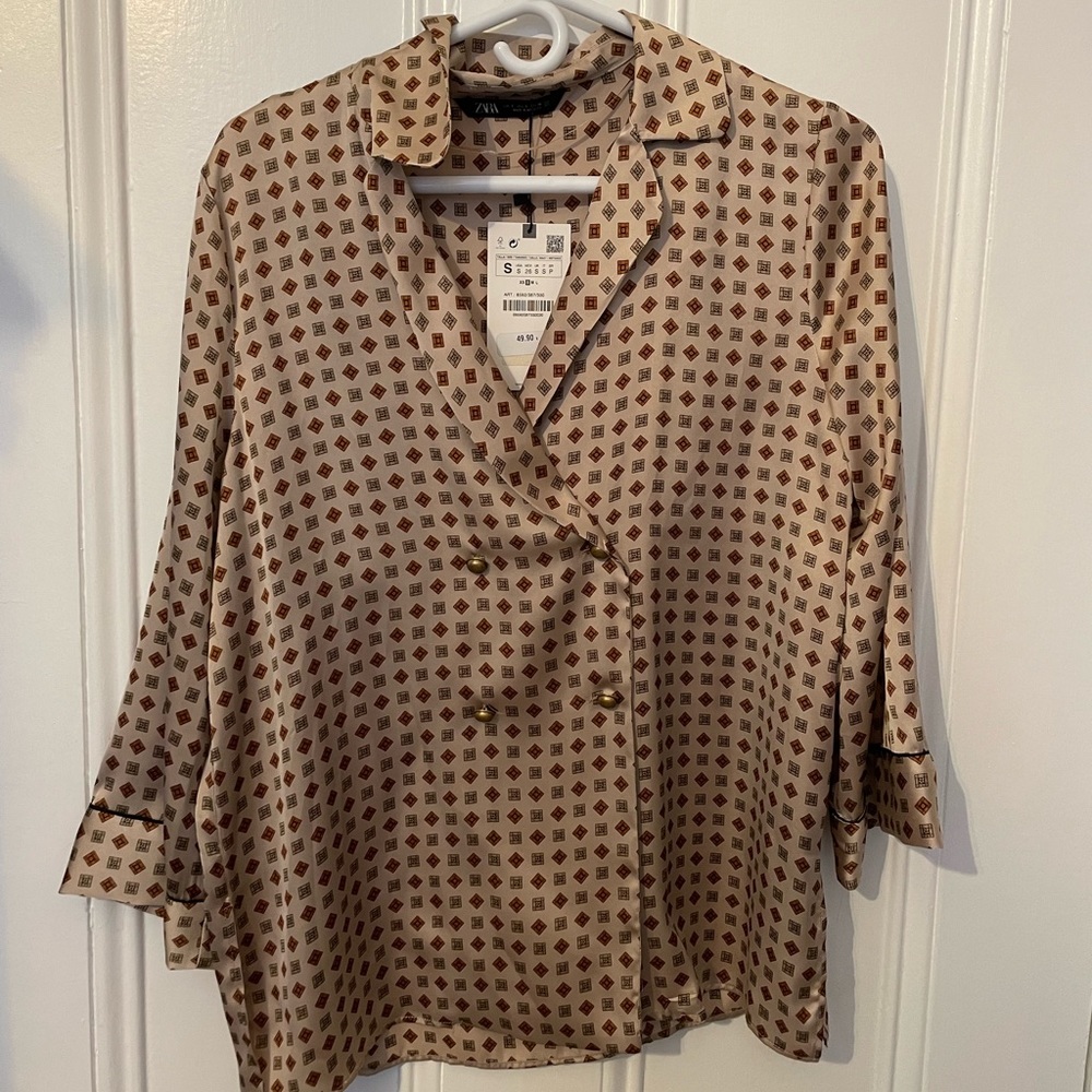 Zara pajama blouse